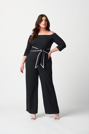 Joseph Ribkoff Spring  2024 -241009-Jumpsuit-Black/Off White - The Coach Pyramids