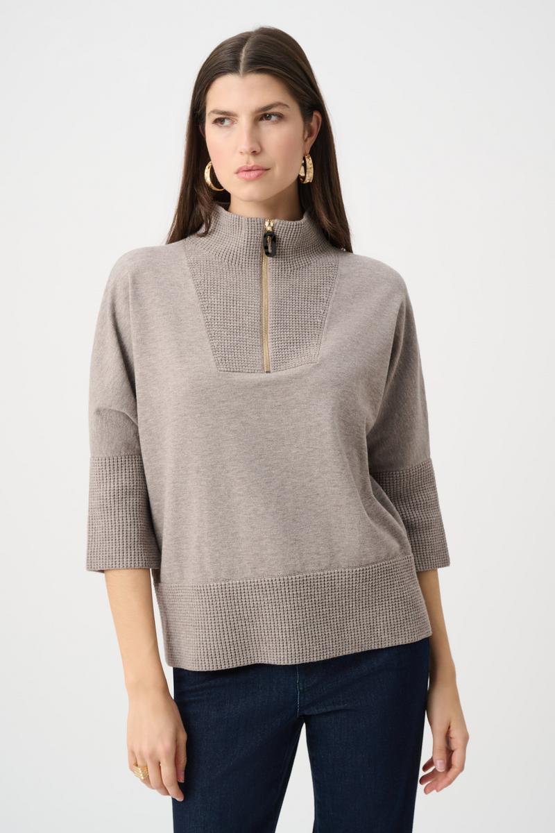 Joseph Ribkoff Fall 2026-263937-4300-Top-Taupe Melange - The Coach Pyramids