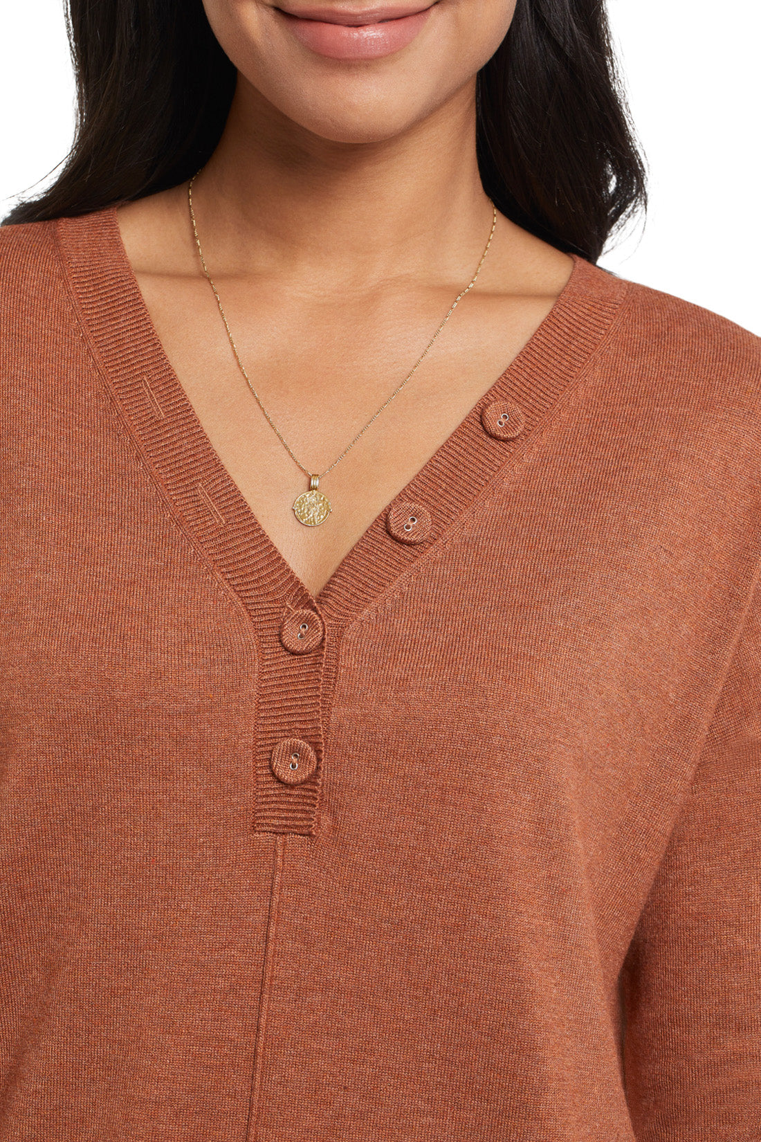 Tribal 1059O - V-Neck Henley Sweater - Sierra - The Coach Pyramids