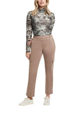 Tribal - 1064O - Pull On Ankle Pants - Taupe Grey - The Coach Pyramids