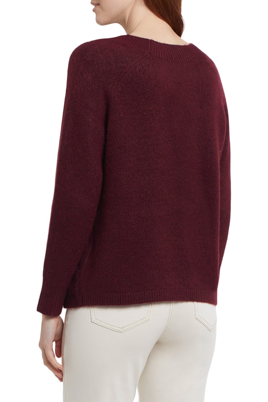 Tribal 1110O - L/S Crew NK Sweater - Colour - Merlot - The Coach Pyramids