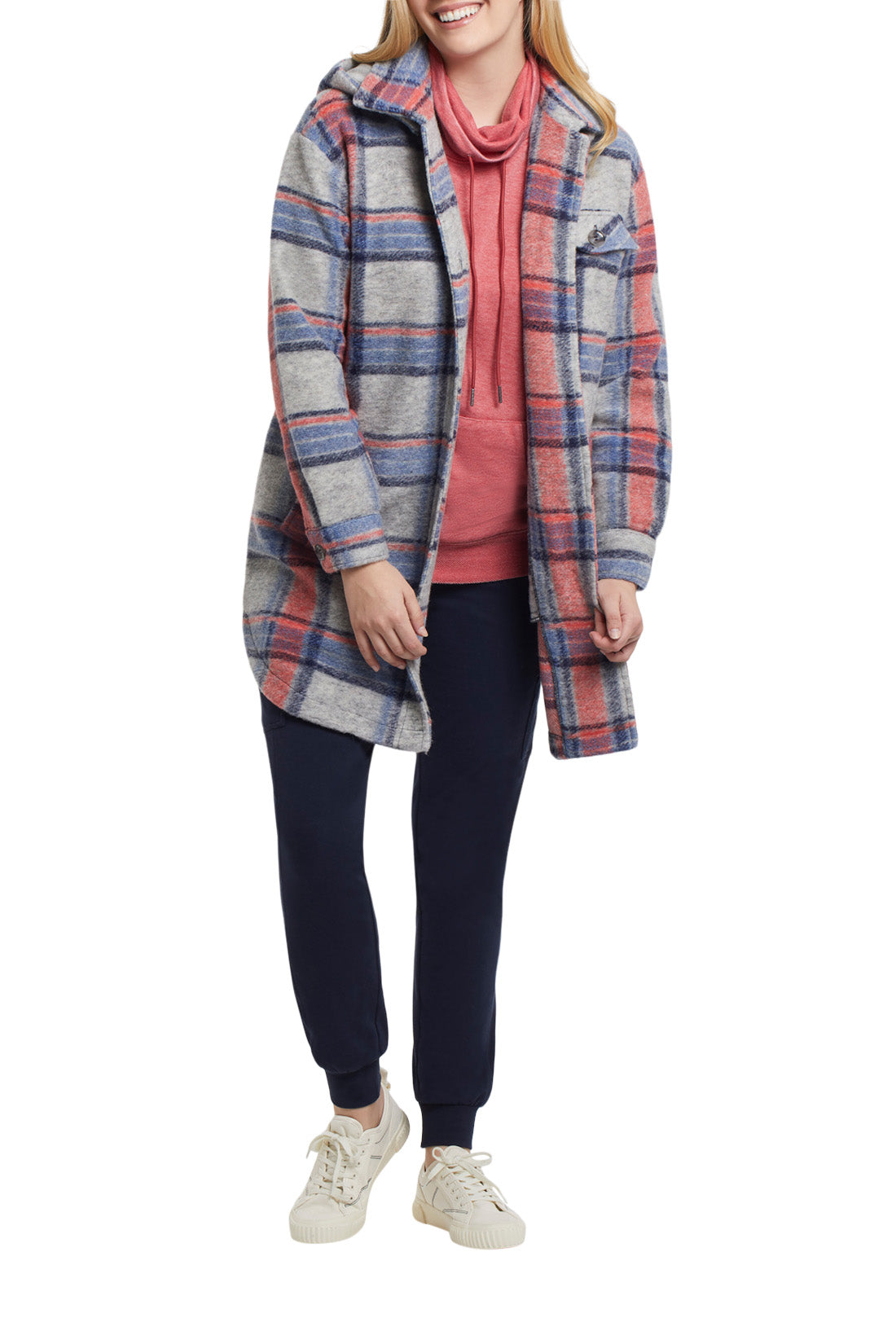 TRIBAL- 1173O-Jacket-Removable-Hood-Color-Grey Mix - The Coach Pyramids