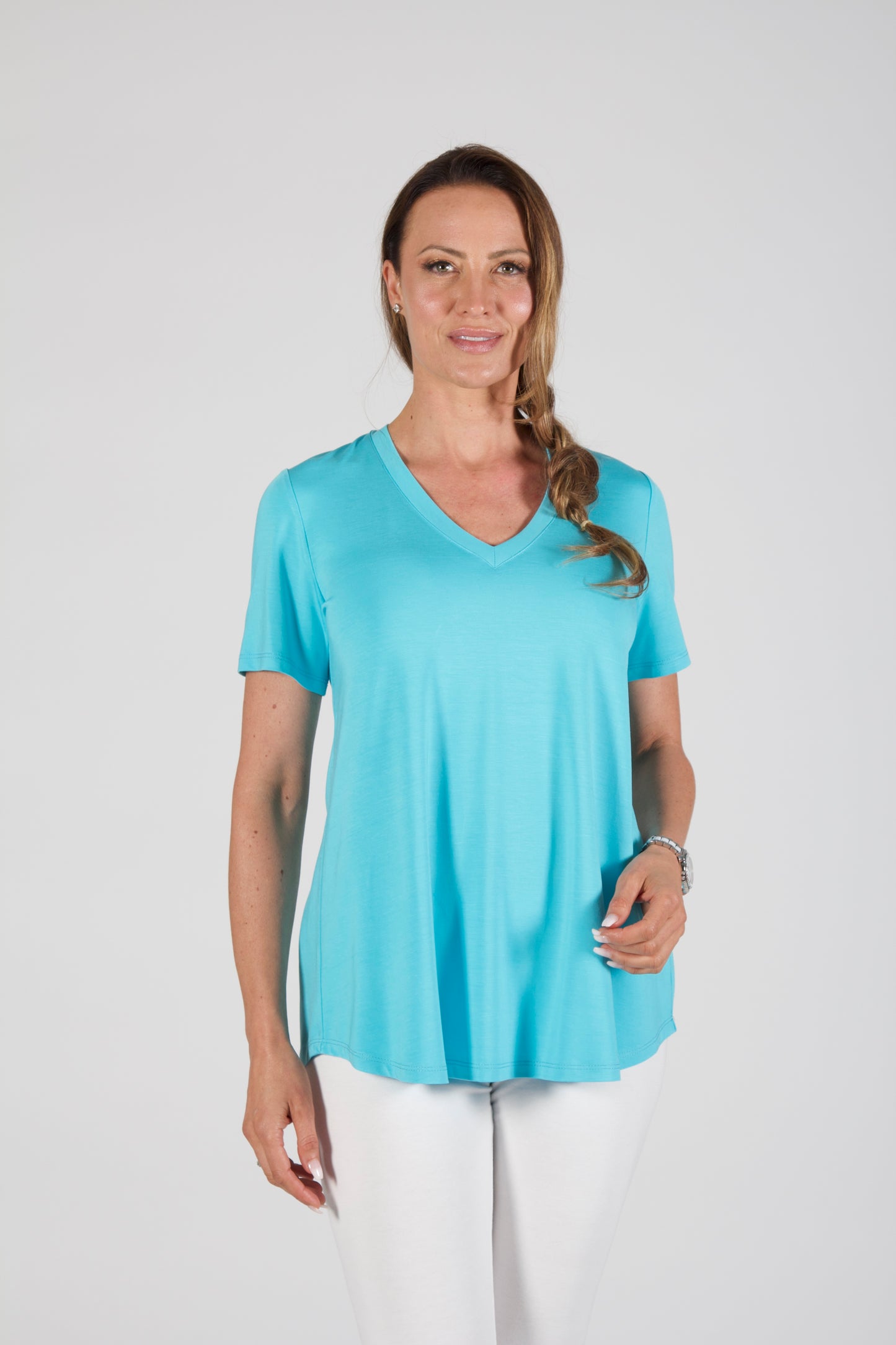 Pure Essence-2104571- V Neck S/S-Azalea - The Coach Pyramids