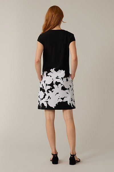 Joseph Ribkoff Spring 2022 - 221143- Dress - Floral White Print on Black - The Coach Pyramids