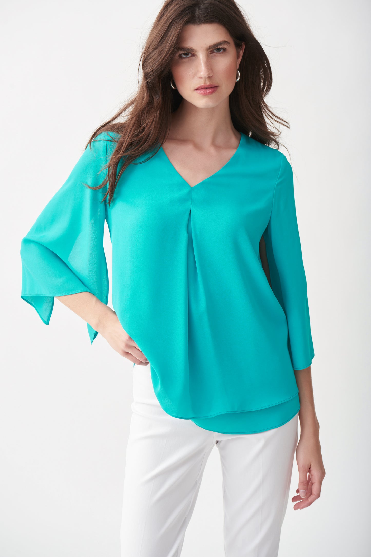 Joseph Ribkoff Spring 2022 - 221362 Tunic - Aruba Blue - The Coach Pyramids