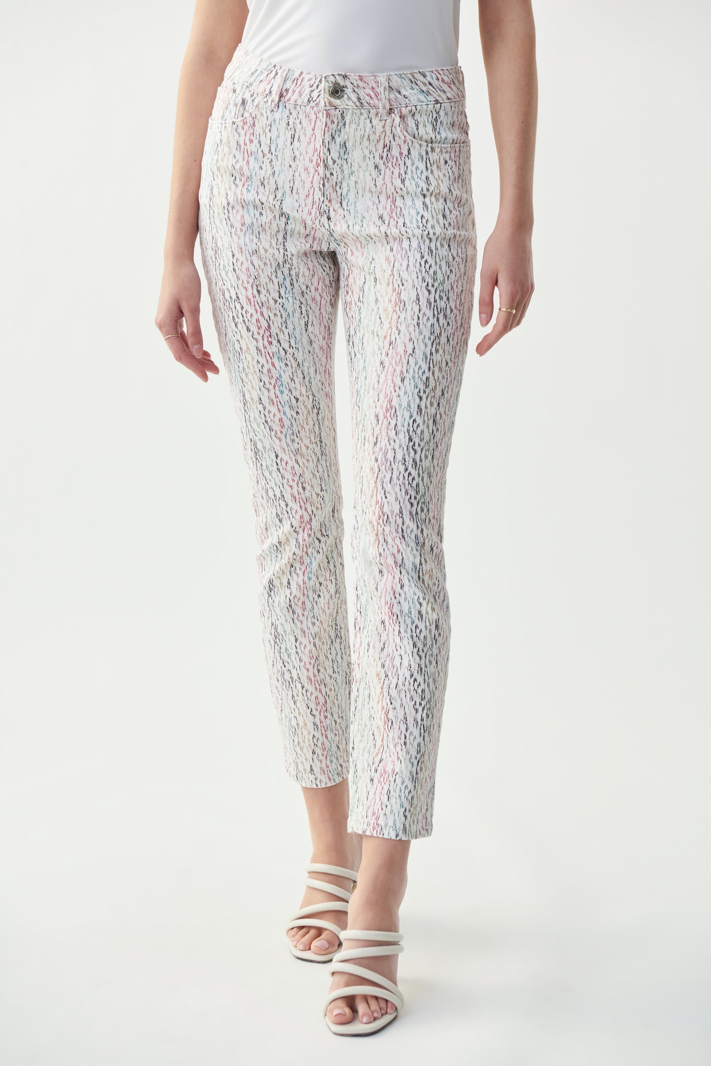 Joseph Ribkoff 221941 - Pant - White/Multi - The Coach Pyramids