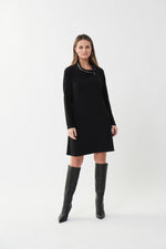 Joseph Ribkoff Fall 2022 - Zip Accent Dress Style (Black) - 223135 - The Coach Pyramids