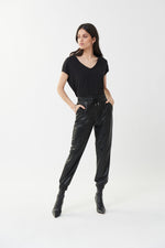 Joseph Ribkoff Fall 2022 - Faux Leather Joggers Style - 223166 - The Coach Pyramids