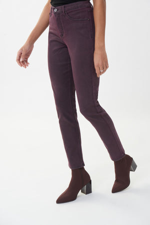 Joseph Ribkoff Fall 2022 - Coated Jeans Style (Mulberry) - 223933 - The Coach Pyramids