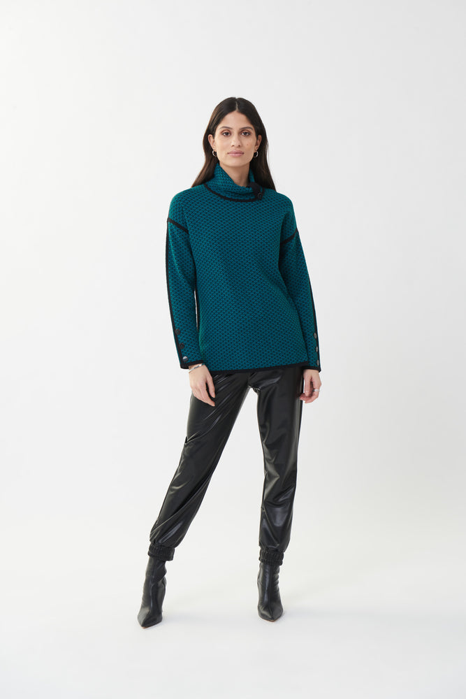 Joseph Ribkoff Fall 2022 - Textured Knit Top Style - 223953 - The Coach Pyramids