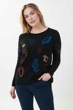 Joseph Ribkoff Fall 2022 - Knit Detail Top Style - 223971 - The Coach Pyramids