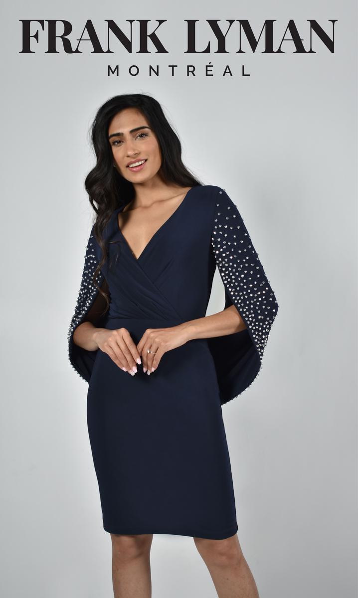 Frank Lyman - Dress 228005 - Midnight Blue & Baby Blue - The Coach Pyramids