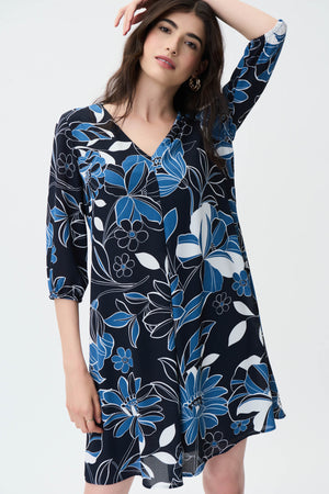 Joseph Ribkoff Spring 2023 - Dress - 231099 - Midnight Blue/Multi - The Coach Pyramids