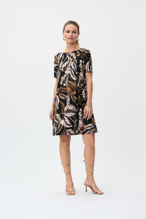 Joseph Ribkoff Spring 2023 - Dress- 231162- Black/Taupe - The Coach Pyramids