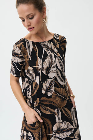 Joseph Ribkoff Spring 2023 - Dress- 231162- Black/Taupe - The Coach Pyramids