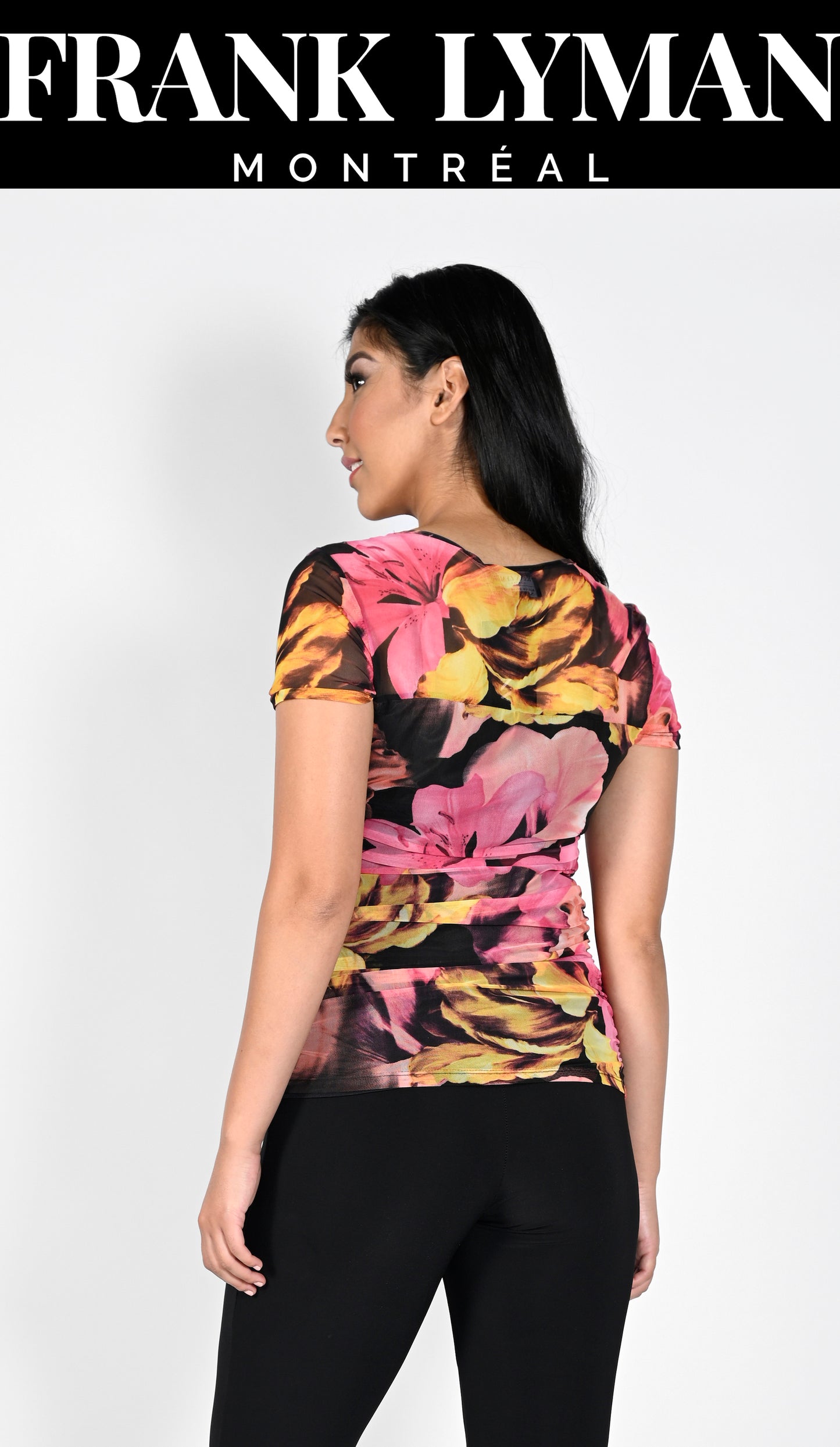 Frank Lyman-231352-Knit Top-Black/Pink - The Coach Pyramids