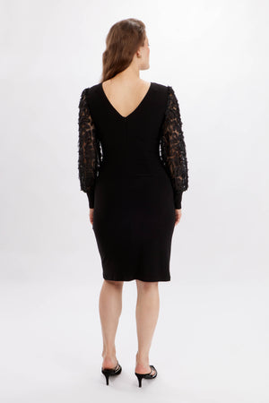 Frank Lyman Fall/Winter 2023 -234515-Knit Dress-Black - The Coach Pyramids