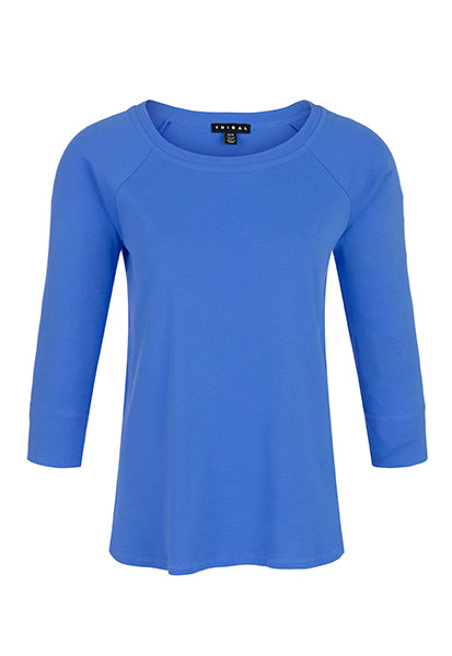 Tribal 3/4 Sleeve Cotton Rib T-Shirt - Blue - 3716 - The Coach Pyramids