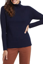 TRIBAL-4708O-Turtle-Neck-Sweater-Color-DK Marine - The Coach Pyramids
