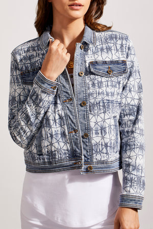 Tribal-7745O-4744P-Denim Jacket-Blueberry - The Coach Pyramids