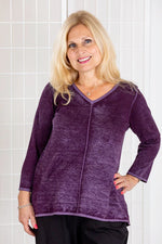 Habitat Fall/Winter 2022 - H86332 - Sweater - V-Neck - Wine - The Coach Pyramids