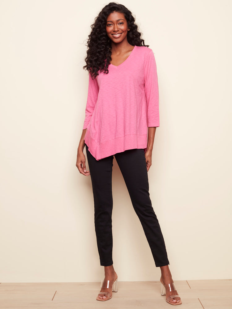 Charlie B Spring/Summer 2022 - Long Sleeve Tee - C1275 - Fucshia - The Coach Pyramids