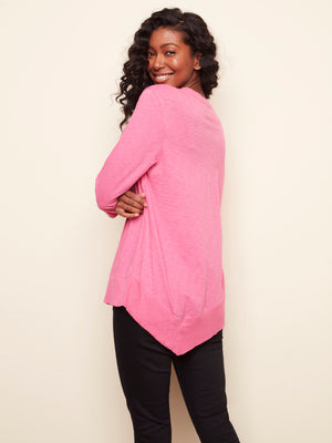 Charlie B Spring/Summer 2022 - Long Sleeve Tee - C1275 - Fucshia - The Coach Pyramids