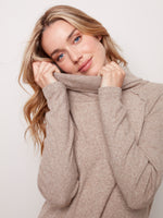 Charlie B - Ribbed Cowl Neck Sweater - C1280R - The Coach Pyramids