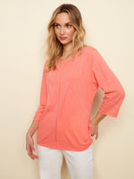 Charlie B Spring/Summer 2022 - Pima Cotton Slub Top - Coral - C1293 - The Coach Pyramids