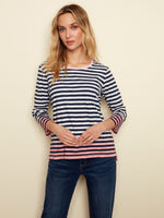 Copy of Charlie B Spring/Summer 2022 - Stripe Knit Top - C1293 - Navy/White - The Coach Pyramids