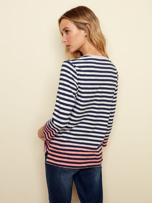 Copy of Charlie B Spring/Summer 2022 - Stripe Knit Top - C1293 - Navy/White - The Coach Pyramids