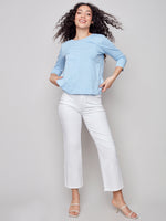 Charlie B Spring/Summer 2023-O1293-463B-Top-Cerulean - The Coach Pyramids
