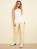 Charlie B Spring/Summer 2022 - Front Lace Tank Top - White - C1300 - The Coach Pyramids