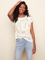 Charlie B Spring/Summer 2022- Cotton Knit Top - C1301 - Pineapple - The Coach Pyramids