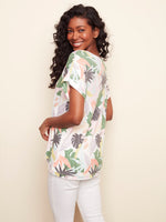 Charlie B Spring/Summer 2022- Printed Knit Top  - C1311 - Tropical - The Coach Pyramids