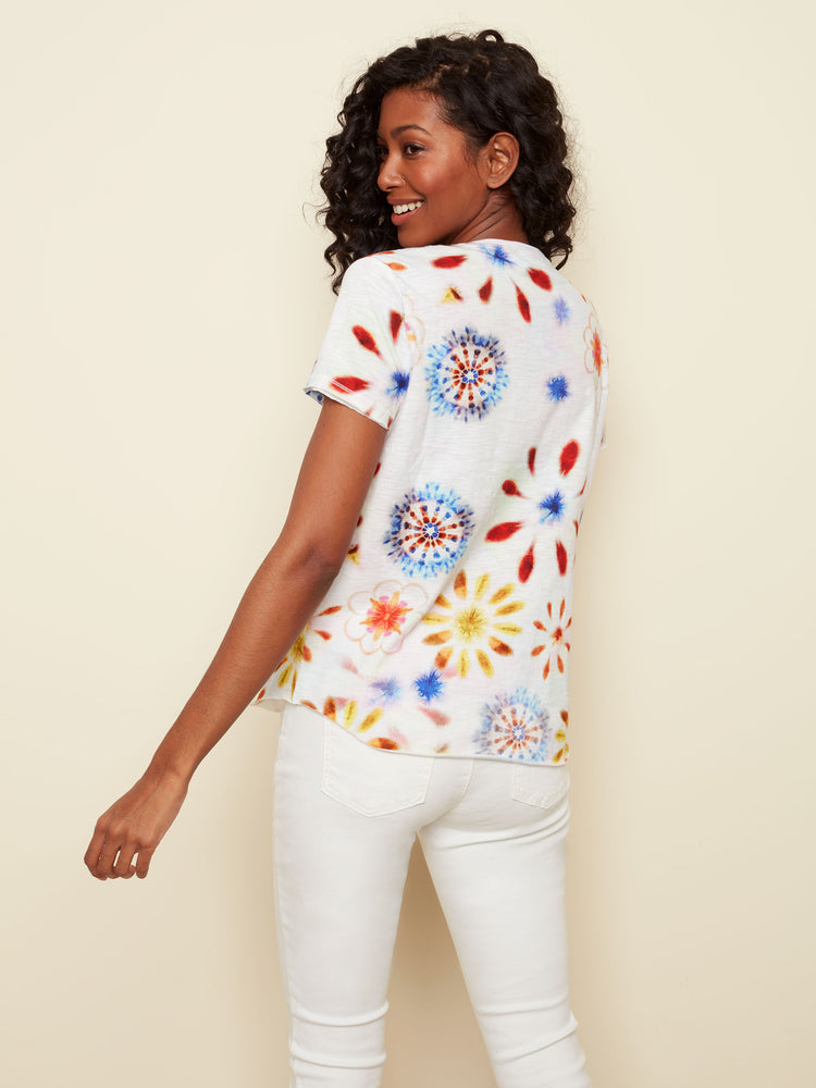 Charlie B Spring/Summer 2022- Printed Knit Top - C1312 -Multicolor - The Coach Pyramids