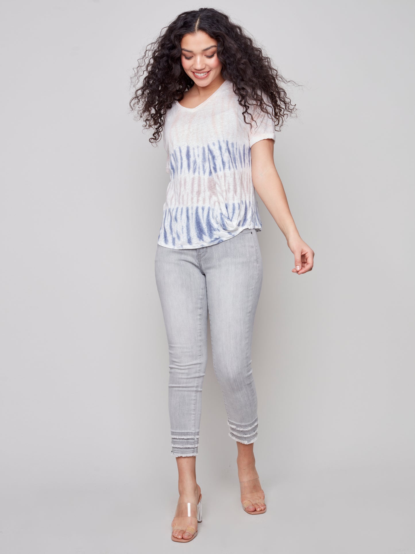 Charlie B Spring/Summer 2023-O1335-308B-T Shirt-Pearl - The Coach Pyramids