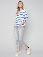 Charlie B Spring/Summer 2023-C1339-075B-Knit Top- Navy - The Coach Pyramids