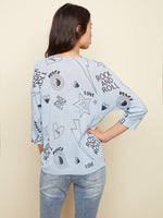 Charlie B Spring/Summer 2022 - Dolman Sweater - Cerulean - C2219RR - The Coach Pyramids