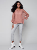 Charlie B Spring/Summer 2023-C2326RR-029B-Sweater-Nougat - The Coach Pyramids