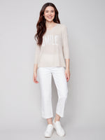 Charlie B Spring/Summer 2023-C2514-544B-Sweater -Natural - The Coach Pyramids