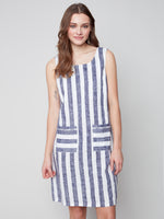 Charlie B Spring/Summer 2023-C3109RR-032B-Dress-Navy - The Coach Pyramids