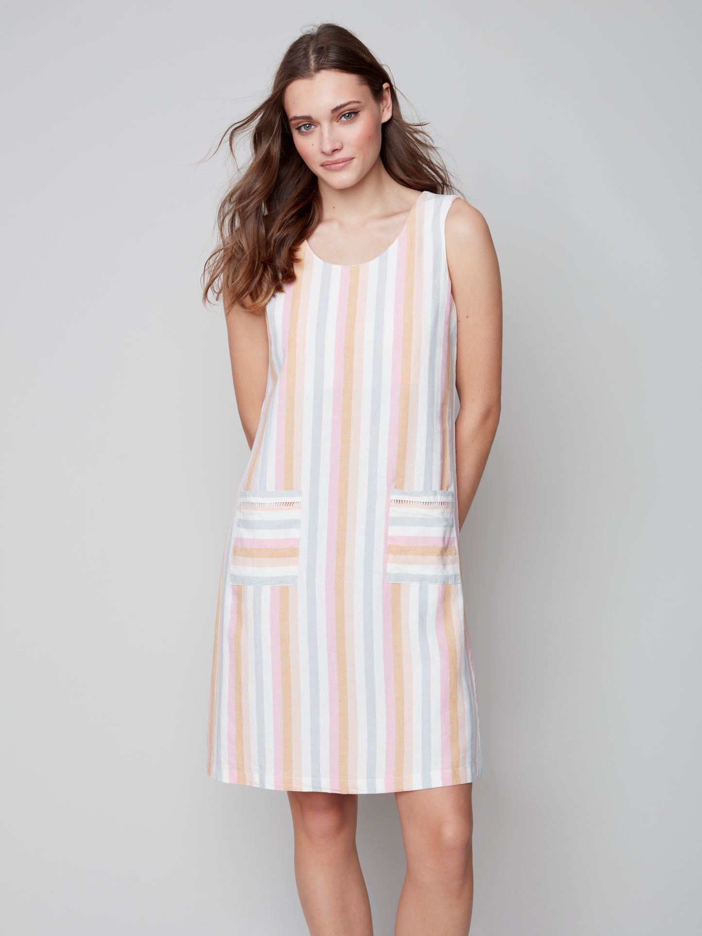 
                  
                    Charlie B Spring/Summer 2023-C3109RR-553B-Dress-Banana - The Coach Pyramids
                  
                