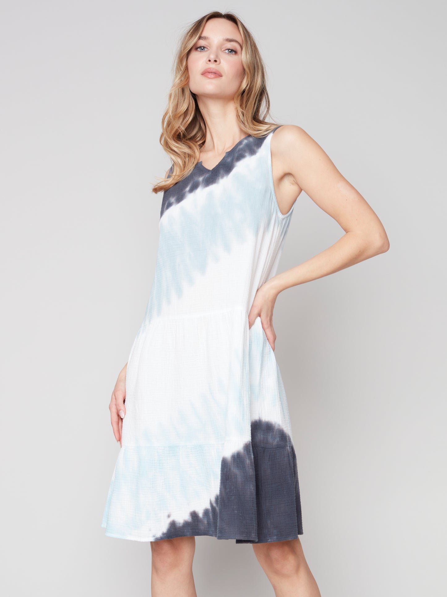 
                  
                    Charlie B Spring/Summer 2023-C3132RT-050C-Dress-Azul - The Coach Pyramids
                  
                