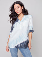 Charlie B Spring/Summer 2023-C4188RT-050C-Blouse-Azul - The Coach Pyramids