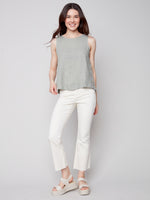 Charlie B Spring/Summer 2023- Linen Top-C4425R-035B-Celadon - The Coach Pyramids