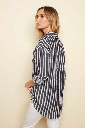 Charlie B Spring/Summer 2022 - Button Down Stripe Tunic - Nautical - C4444 - The Coach Pyramids