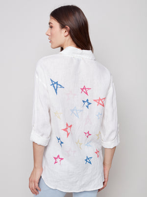 Charlie B Spring/Summer 2023- C4444-486B-Blouse-White - The Coach Pyramids