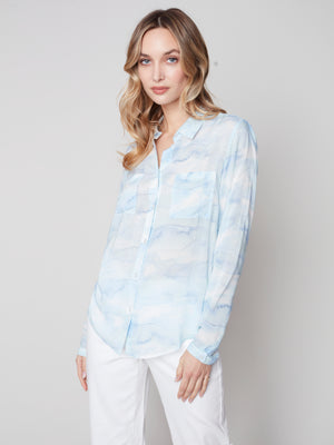 Charlie B Spring/Summer 2023-C4476-581B-Shirt-Azul - The Coach Pyramids