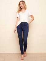 Charlie B Spring/Summer 2022 - Denim Pull-On Pant - Indigo - C5125RR - The Coach Pyramids